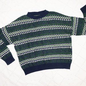 Blue and Green Vintage Grandpa Sweater